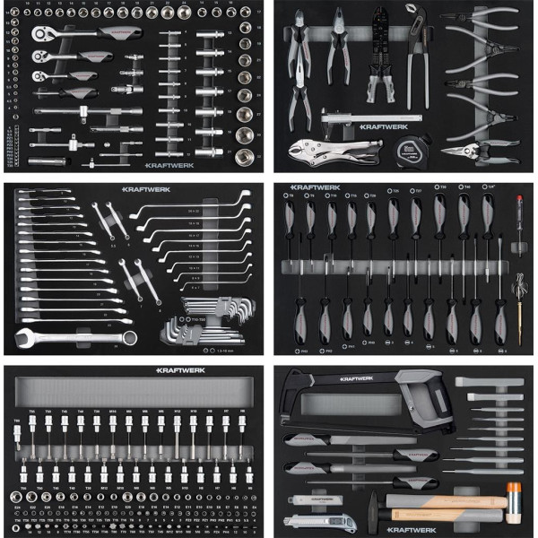 Servante d'atelier 7 tiroirs BT700 avec 301 outils KRAFTWERK