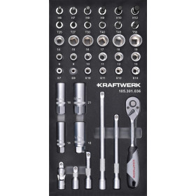 Module de douilles 3/8" BASIC LINE, 40 pièces, 40x20 - KRAFTWERK 105.301.036