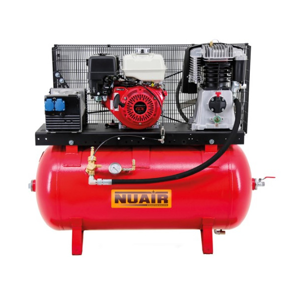 Compresseur d'air thermique à essence BK 119/230/9SG HONDA, 9 CV, 230L + Kit batterie - NUAIR 119020DBNU