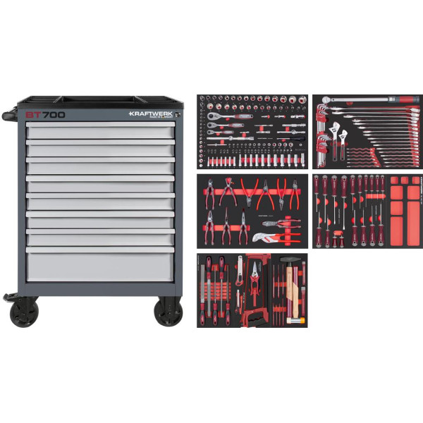 Servante d'atelier BT LINE BT700 8 tiroirs 242 pièces KRAFTWERK 102.470.515