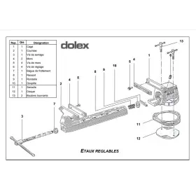 Vis de réglage 8 pour étau 58T DOLEX PDVISREGL8