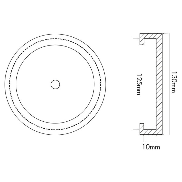 Tampon caoutchouc rond ø130x10mm