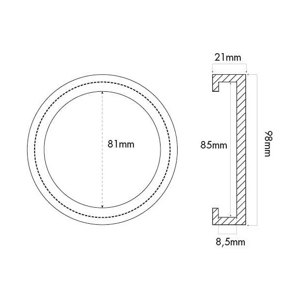 Tampon caoutchouc rond ø98x21mm