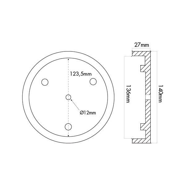 Tampon caoutchouc rond ø140x27mm