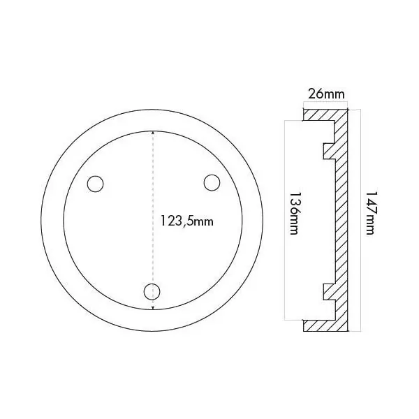 Tampon caoutchouc rond ø147x26mm