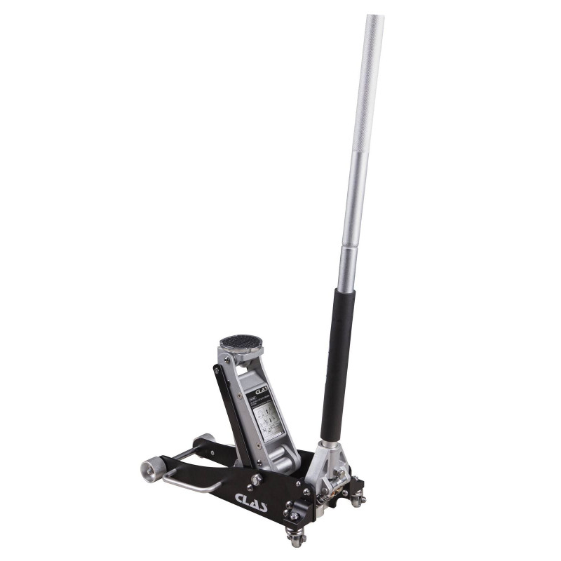 Cric Rouleur Hydraulique 1.25T Alu Extra Plat - Hauteur 85-375mm - CLAS Equipements - Made In France