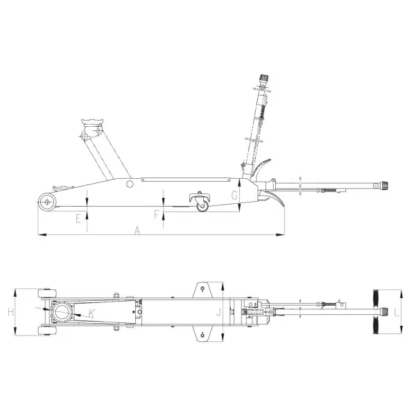 Cric rouleur 5t chassis l.1505mm