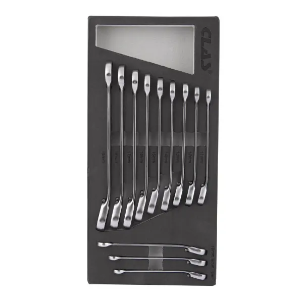 Insert cles mixtes a cliquet reversible 8-19mm (12 pcs)