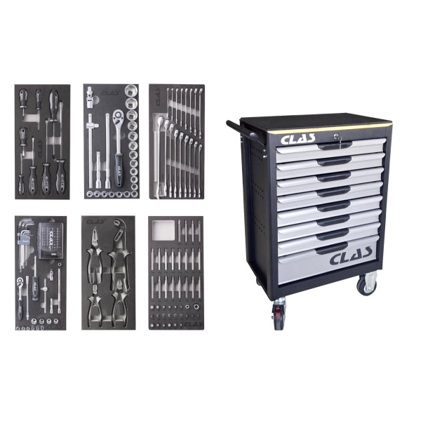 Servante 8 tiroirs + 154 outils