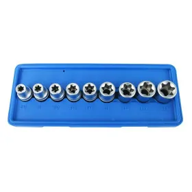 Coffret douilles 1/2" torx e10 a e24 (9 pcs)