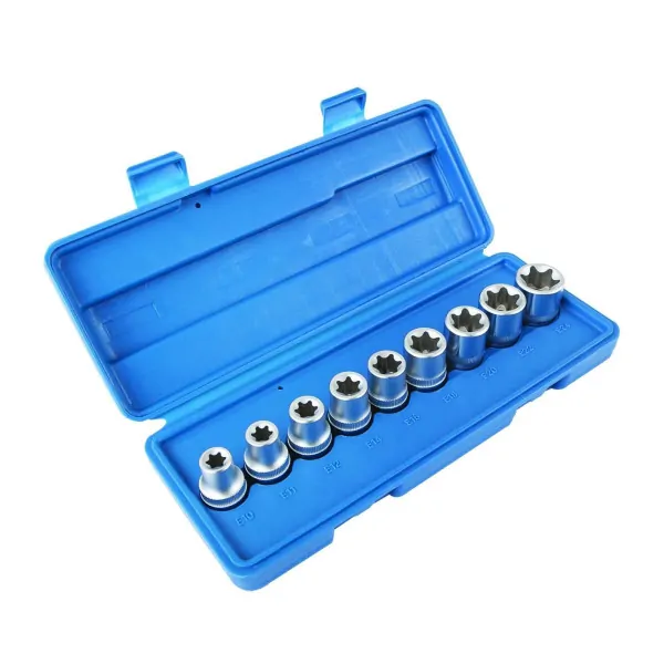 Coffret douilles 1/2" torx e10 a e24 (9 pcs)