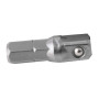 Adaptateur male 1/4" hexagonal-1/4" carre l.25mm