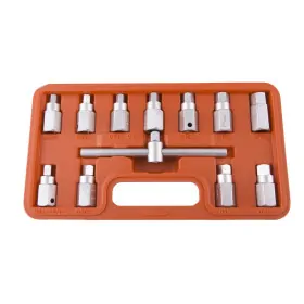 Coffret embouts vidange 3/8"+cle en t (12pcs)