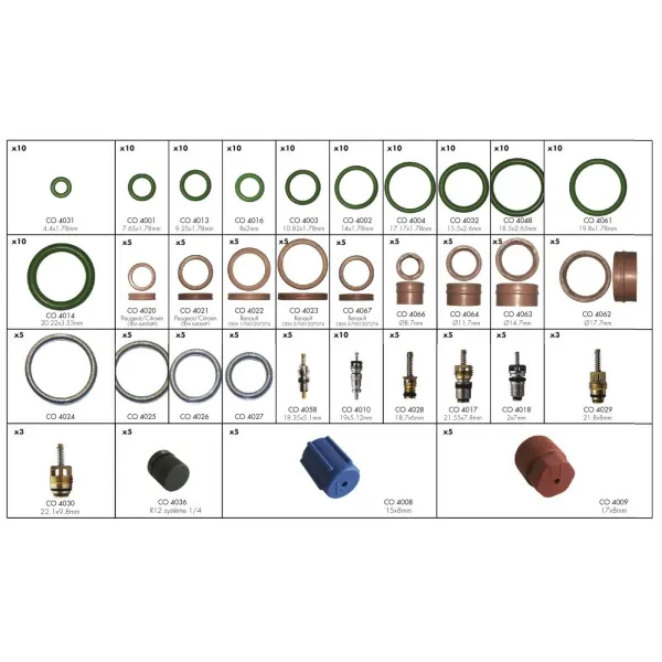 Coffret maintenance climatisation vehicules francais (214 pcs)