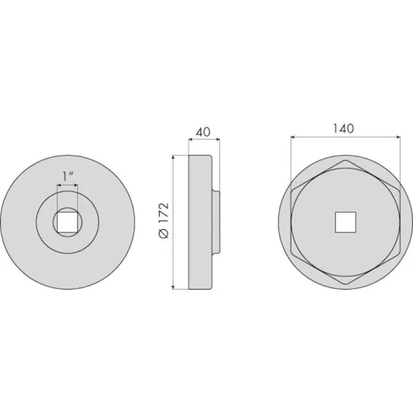 Douille moyeux renault/saf ø140mm 6 pans