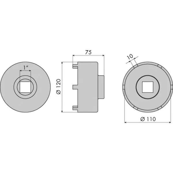 Douilles 6 ergots moyeux arriere man autobus ø110mm