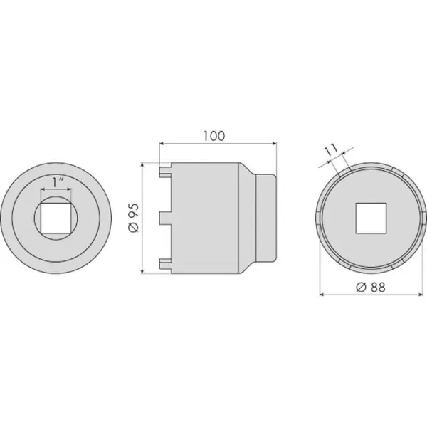 Douille 6 ergots essieux arr vario/sprinter/atego ø88mm