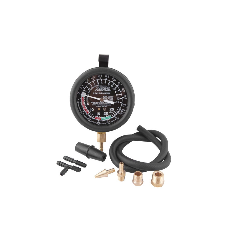 Testeur De Pompe à Vide Et à Essence BGS 9069 - Manomètre Double échelle Pour Diagnostics Auto