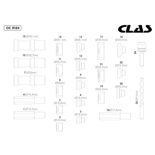 Master kit emporte-pieces pour capteurs de stationnement vw (24 pcs)