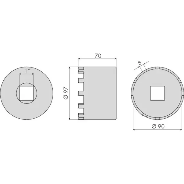 Douille 12 ergots moyeux arriere mercedes ø90mm