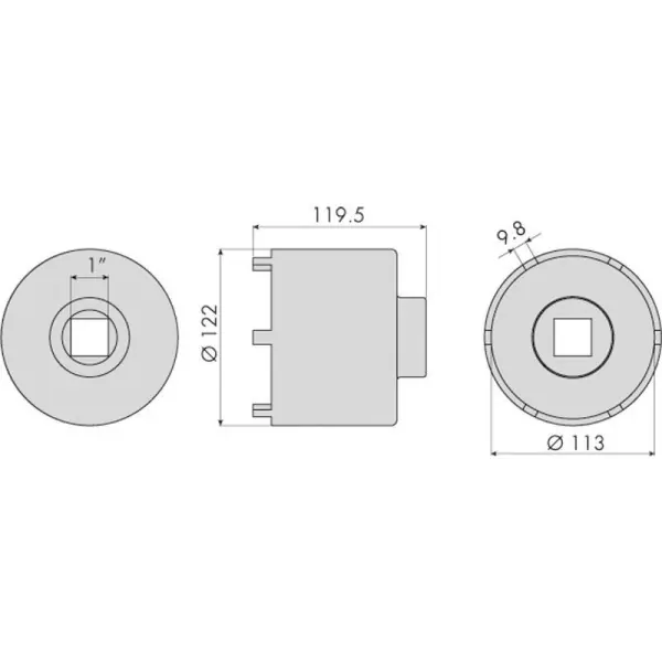 Douille 6 ergots moyeux remorques mercedes ø113mm