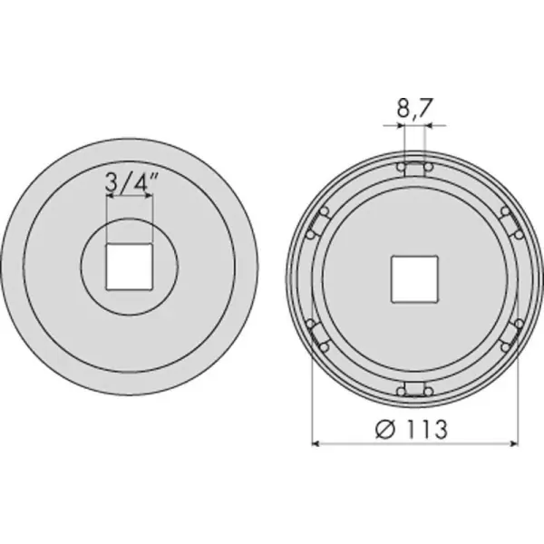 Douille 6 ergots ecrous differentiels man/mercedes ø113mm