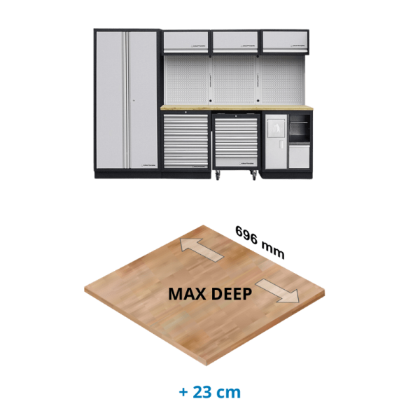 Mobilier d'atelier modulaire avec servante 4 éléments MOBILIO Max deep KRAFTWERK - 3964D-EX