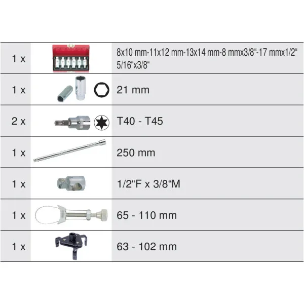 Module 13 pièces spécial vidange auto KS TOOLS 150.9300 