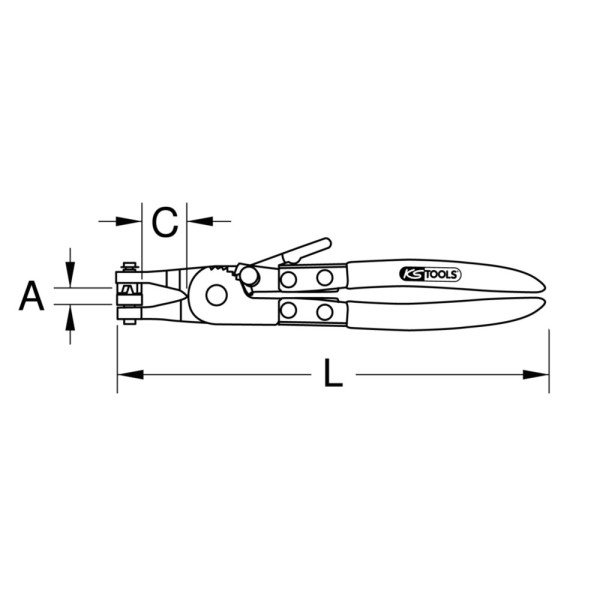 Pince à collier à mors fendus en croix KS TOOLS 115.1047 