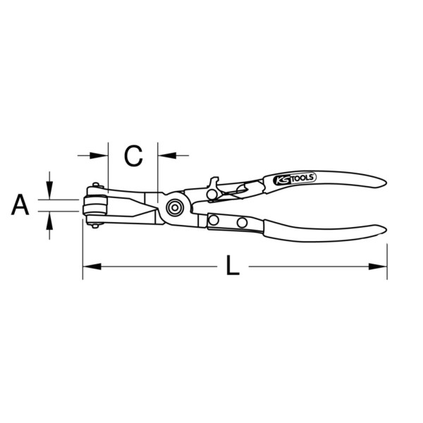 Pince à collier verrouillable, Dimensions : 216 X 71 X 60 - KS TOOLS 115.1042 