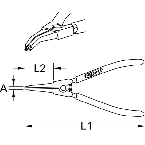 Pince pour goupilles de sécurité de noix de cardan KS TOOLS 115.0991 