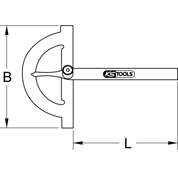 Rapporteur d'angle Inox KS TOOLS 300.0644 