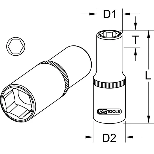 Douille spéciale pour bougies de préchauffage, 8 mm KS TOOLS 917.3828 