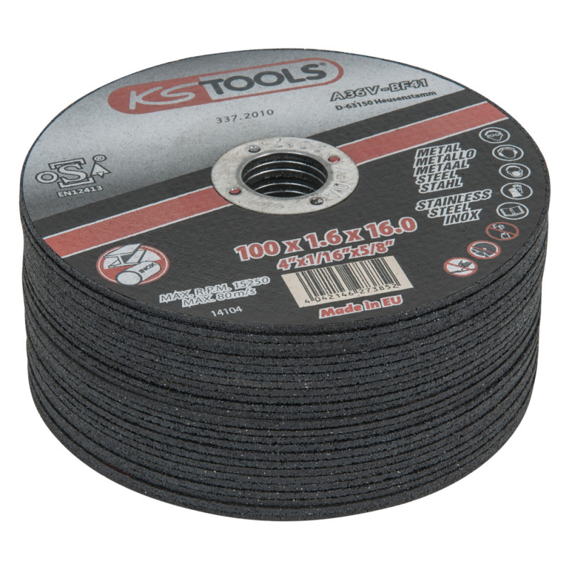 Disques à Tronçonner KS Tools - Ø50x1,6 Mm - Lot De 25 - Pour Coupe Nette Acier Inox