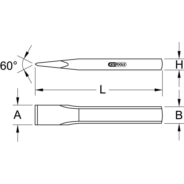 Burin de carrossier extra plat KS TOOLS 156.0589 - PLAN