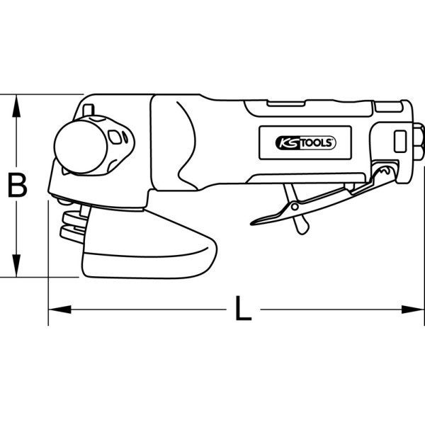 Meuleuse d’angle pneumatique pour disques Ø 125 mm x 22 mm avec protection KS TOOLS 515.3045 