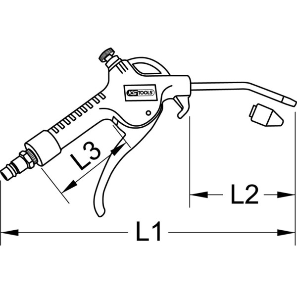 Soufflette avec molette de réglage de pression KS TOOLS 515.1901 