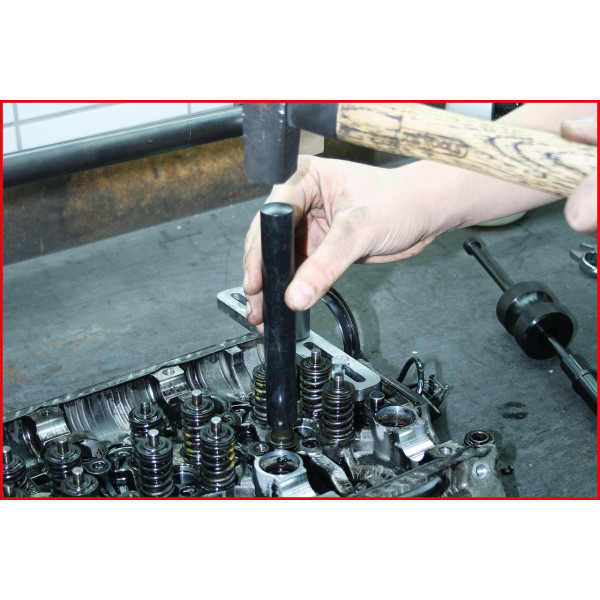 Outil de mise en place des joints de queues de soupape, Utilisation : Moteurs multisoupapes M104, M119, M120 - KS TOOLS 