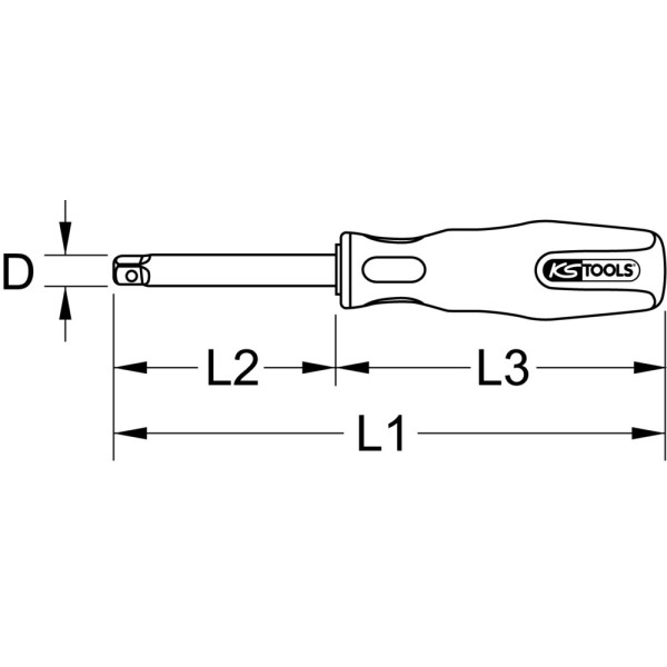 Poignée emmanchée ULTIMATE 1/4" KS TOOLS 922.1439 