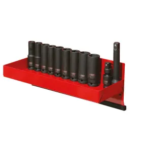 Jeu de douilles à chocs 6 pans longues 1/2" 12 à 22 mm KS TOOLS 515.0612 