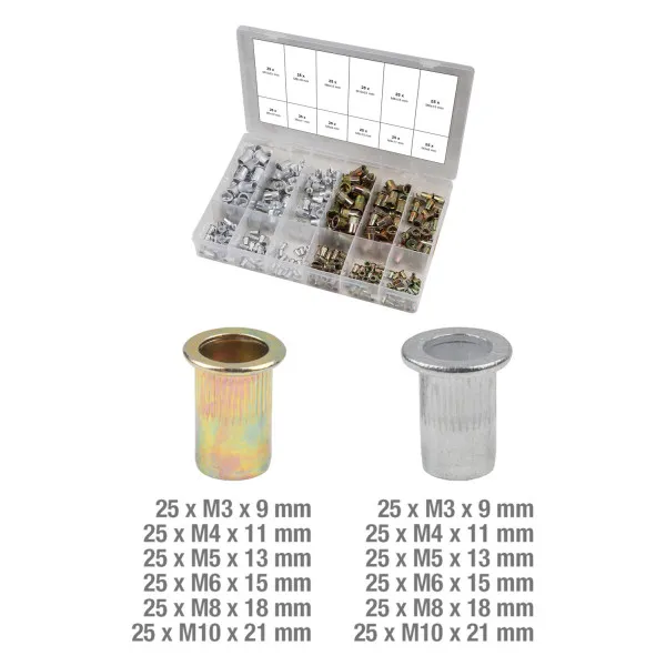 Assortiment d'inserts taraudés acier et aluminium, 300 pièces KS TOOLS 970.0630 