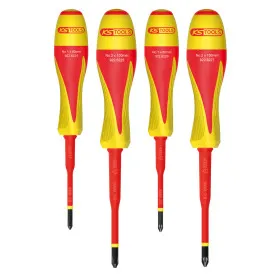 Jeu de tournevis bi-matière isolés 1000V pour borniers électriques, 4pcs KS TOOLS 922.6228 