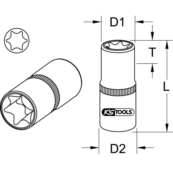 Jeu de douilles ULTIMATE TORX 7 pièces KS TOOLS 922.1539 