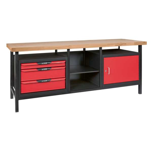 Etabli d’atelier professionnel Extra long 1 porte et 3 tiroirs KS TOOLS 865.0210 