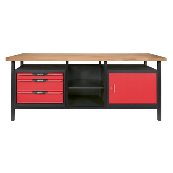 Etabli d’atelier professionnel Extra long 1 porte et 3 tiroirs KS TOOLS 865.0210 