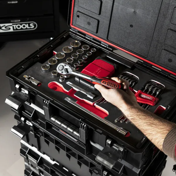 Ensemble de 3 caisses vides avec chariot SCM KS Tools 850.0377