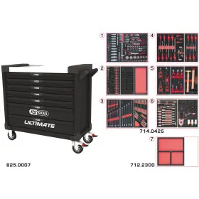 Servante ULTIMATE XL 7 tiroirs équipée de 428 outils KS Tools 825.7427 