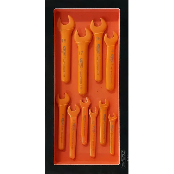 Servante Ultimate 7 tiroirs orange équipée de 45 outils isolés KS Tools - 819.7045 