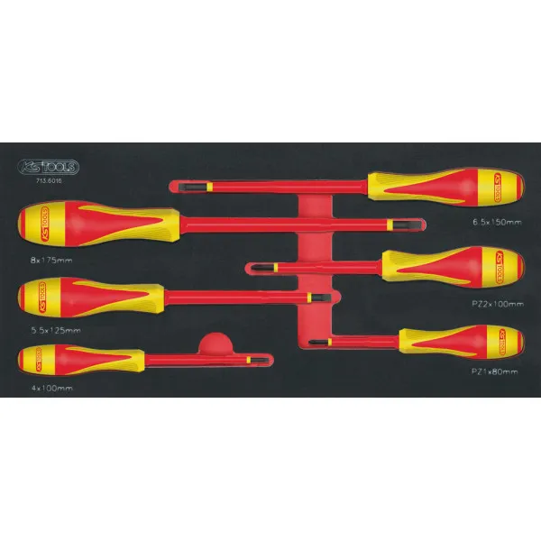 Servante Ultimate 7 tiroirs orange équipée de 45 outils isolés KS Tools - 819.7045 