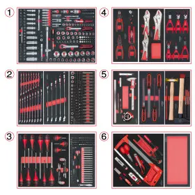 Composition d'outils 6 tiroirs pour servante, 455 pièces KS TOOLS 714.0452 